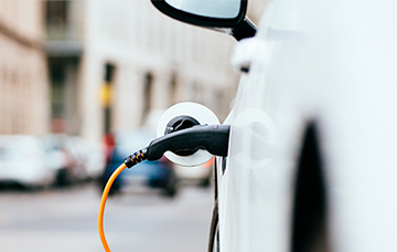 car charging at roadside